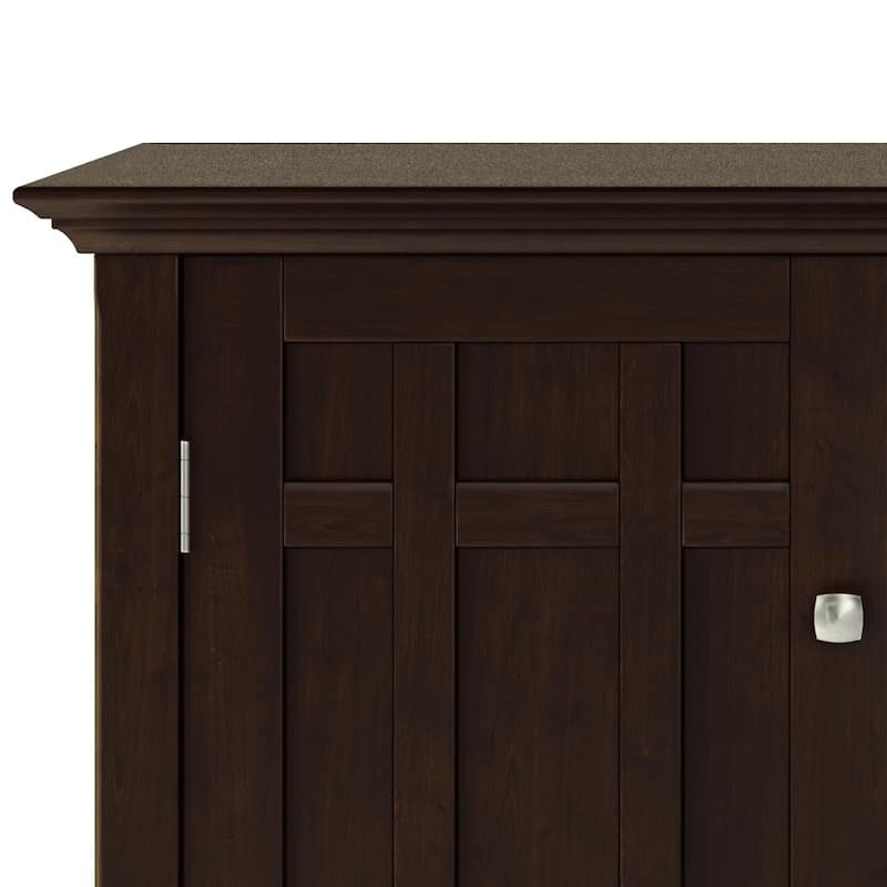 WYNDENHALL Freemont SOLID WOOD 54 inch Wide Transitional Sideboard Buffet and Wine Rack - 54 W x 17 D x 36 H