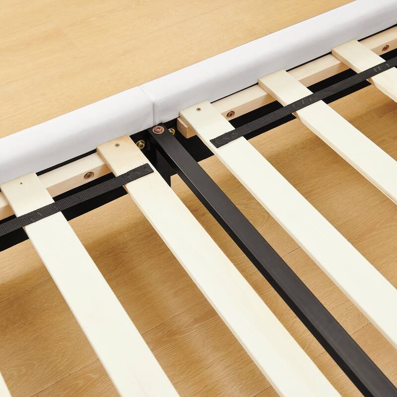 Twin Panda-Shaped Kids Bed with Soft Padded Safety Edges - Solid Wood Toddler Bed Frame in Velvet Fabric