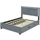 preview thumbnail 19 of 50, Button-Tufted Wingback Bed Velvet Frame Storage Platform Bed with 2 Drawers, Trundle Bed and Smart LED Light Bed Frame