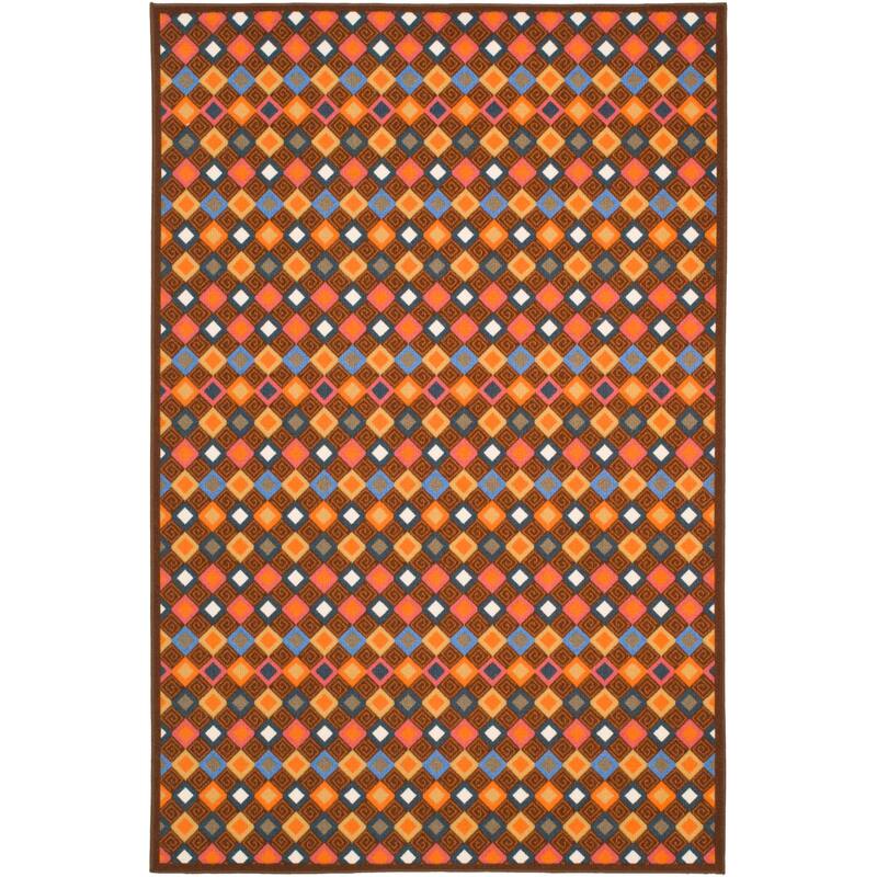 SAFAVIEH Metropolis Sonnhild Diamonds Rug - 5'3" x 7'11" - Brown/Multi - Rectangle