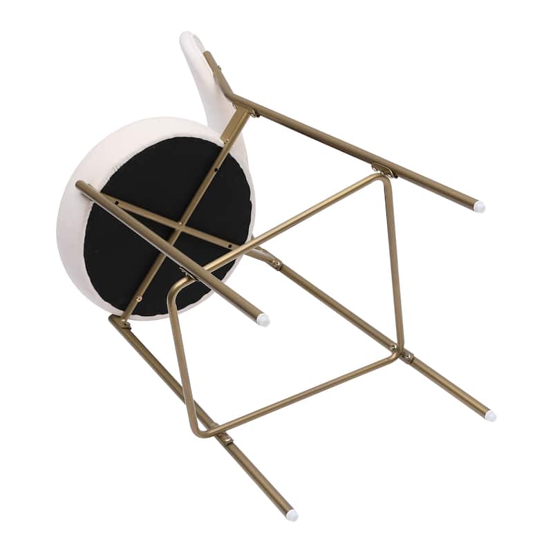 Set of 2 29'' Upholstered Bar Stools Velvet Counter Stool with Backrest Footrest
