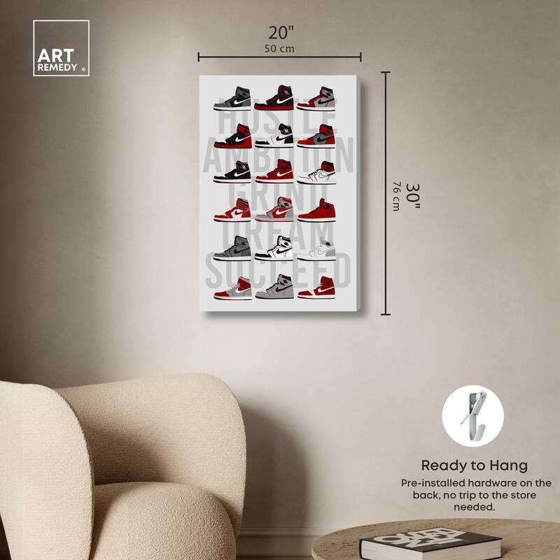 Ambition Grind Sneakers Canvas by Art Remedy, Gallery Wrapped