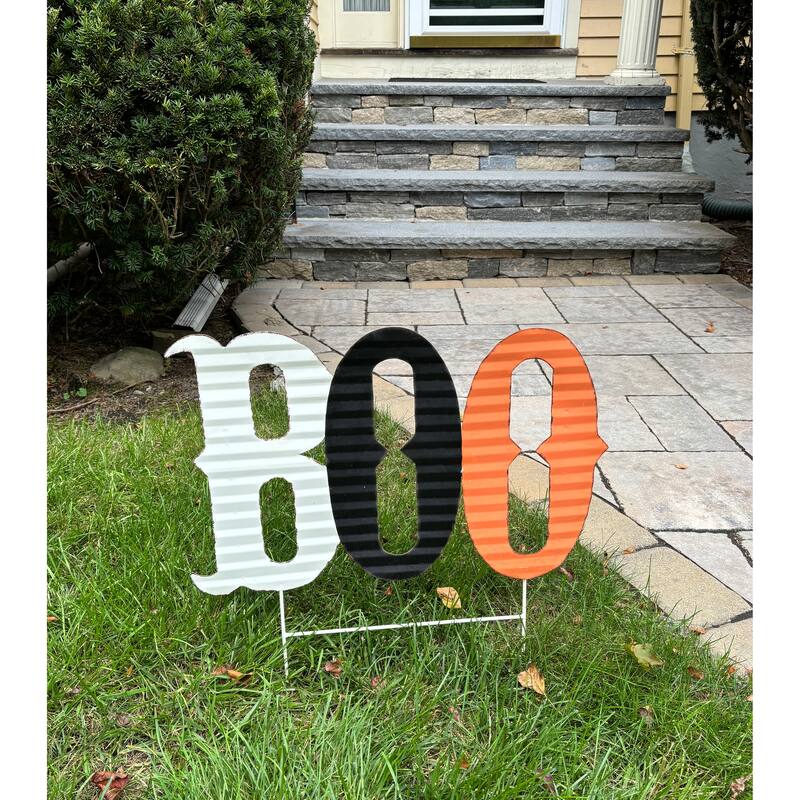 22" Metal Outdoor Boo Halloween Yard Stake