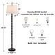 preview thumbnail 3 of 21, KAWOTI 60.25'' Black Standard Floor Lamp with Drum Shade