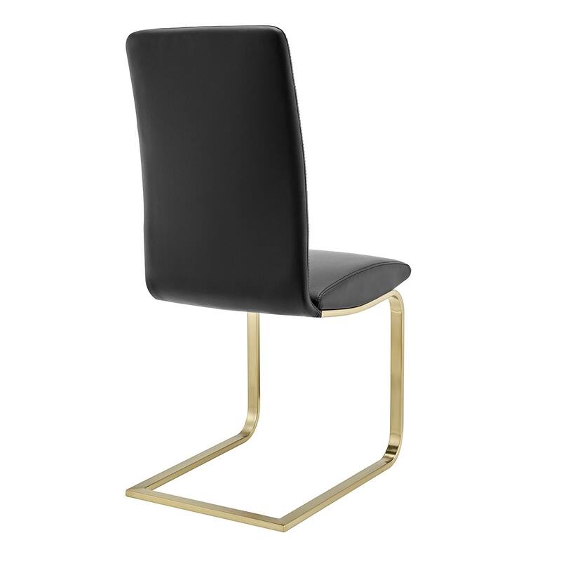 Set of Two Mod Black and Silver Dining Chairs