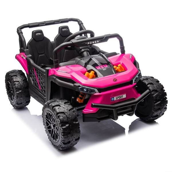 slide 2 of 100, 24V Ride On UTV for Kids, Remote Control, Music Player, and Suspension System