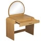 preview thumbnail 11 of 22, 39" Makeup Vanity Desk Bedroom Dressing Table with Curved Touch LED Light Makeup Mirror