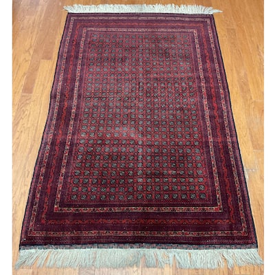 HERAT ORIENTAL Handmade Turkoman Wool Rug - 4' x 6'3"