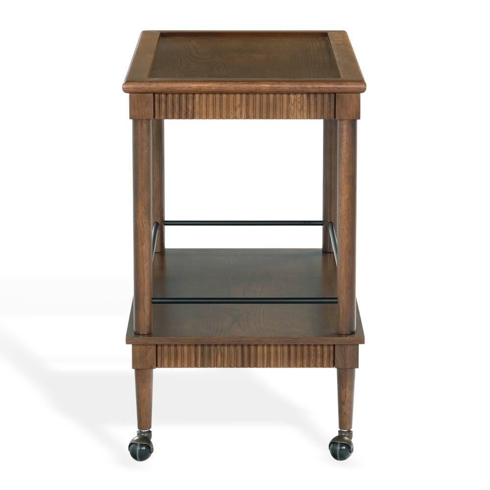SAFAVIEH Couture Donna Brielle 2-Shelf Wood Bar cart - 38"W x 20"D x 32"H