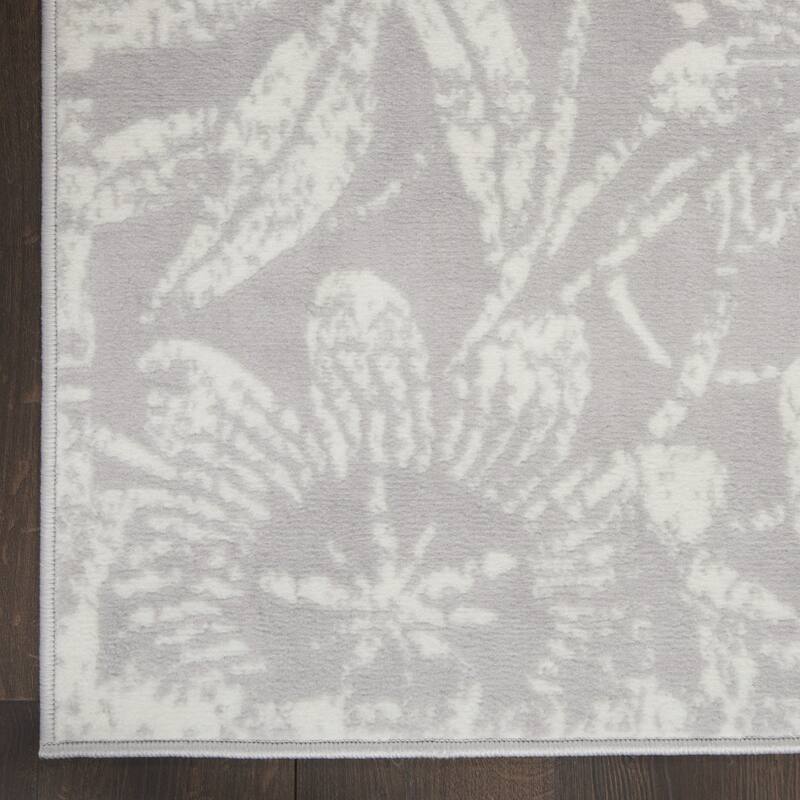 Power Loomed Distressed Floral Traditional Stain Resistant Area Rug