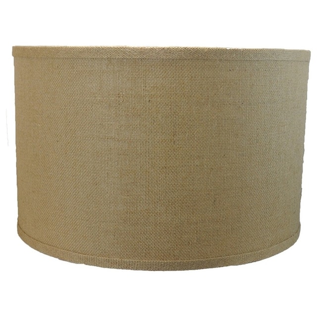 Classic Burlap Drum Lampshade, 8-inch to 16-inch Bottom Size Available - 16" - Natural Burlap