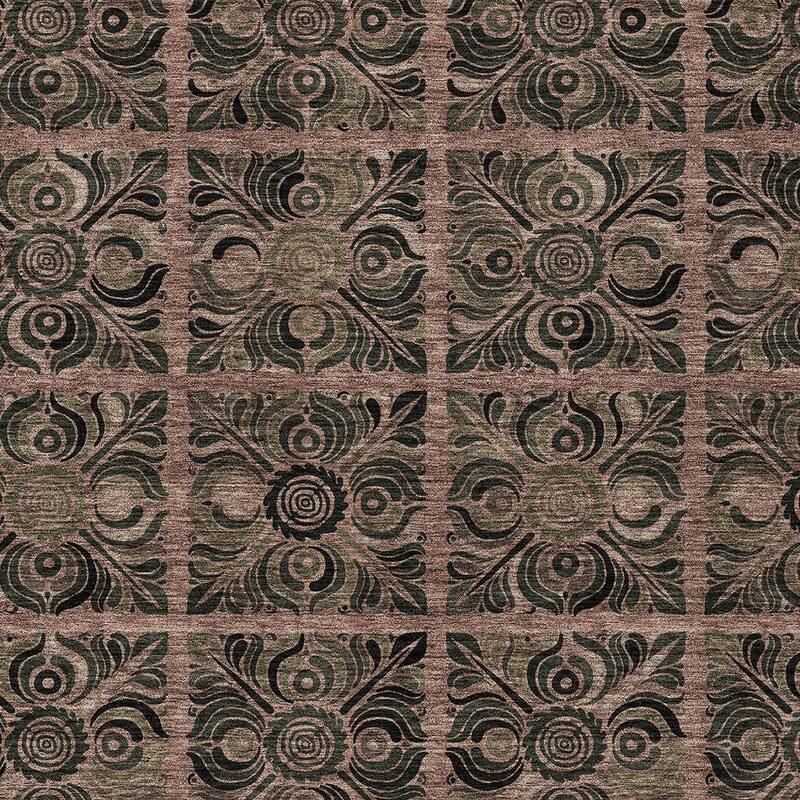 HomeRoots Medallion Transitional Rectangle Outdoor Rug