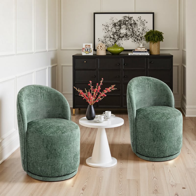 Modern Armless 360-Degree Swivel Dining Chair Barrel Chair