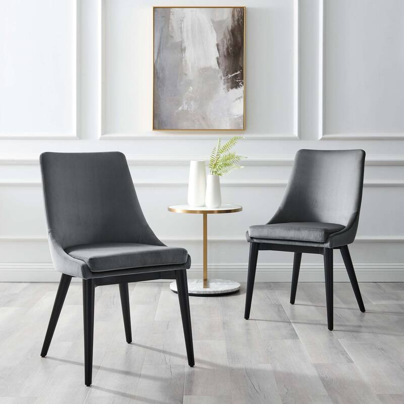 Viscount Accent Performance Velvet Dining Chairs - Set of 2