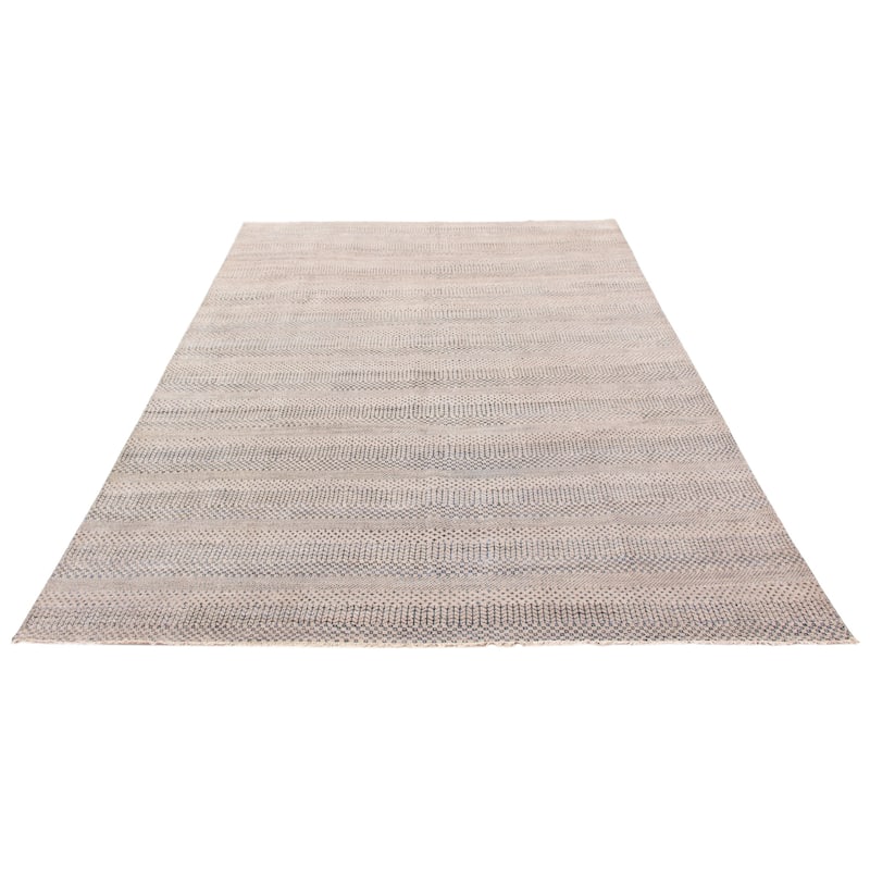 ECARPETGALLERY Hand-knotted Silk Shadow Grey Silk, Wool Rug - 9'9 x 14'2