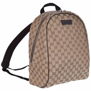 Gucci 449906 Beige Canvas Gg Guccissima Backpack Rucksack Travel Bag Brown Ping The Best Deals On Designer Handbags