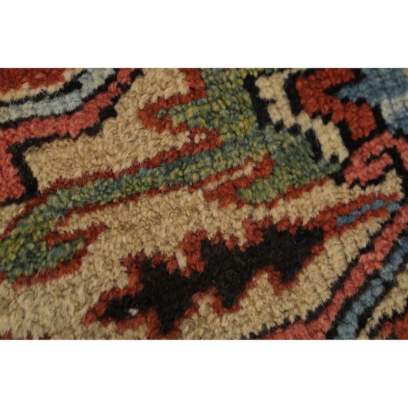 Hand Knotted Oriental 100% Wool Carpet Traditional Medallion Oranges & Rust Heriz (serapi) Area Rug - 12' 3'' X 9' 8''