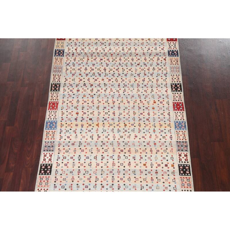 Vegetable Dye Gabbeh Kashkoli Oriental Area Rug Handmade Wool Carpet - 4'11" x 9'5"
