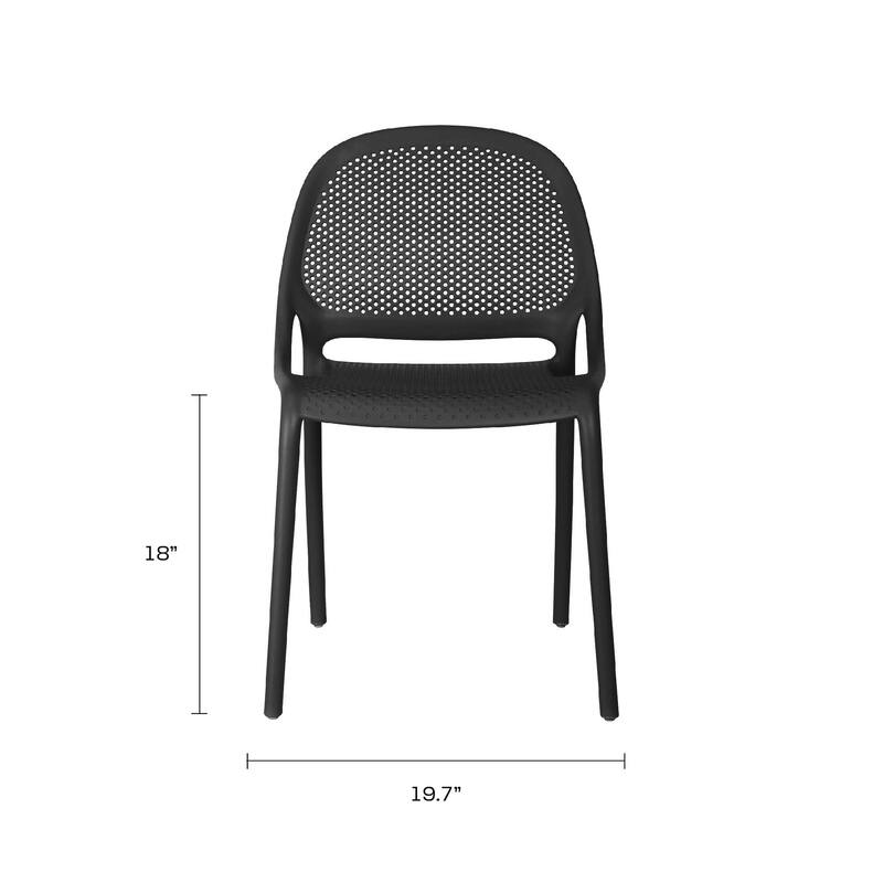 Shay Stackable Plastic Chair for Indoors or Outdoors - Set of 2