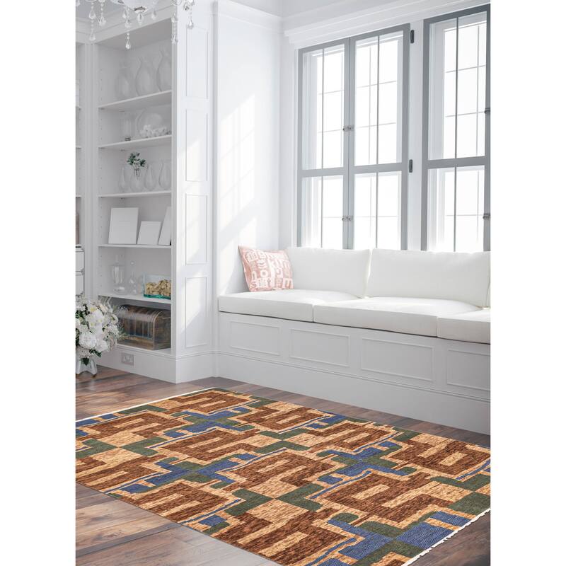 ECARPETGALLERY Hand-knotted Tangier Brown Wool Rug - 5'1 x 7'10