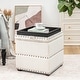preview thumbnail 42 of 58, Adeco Fabric Square Storage Ottoman with Tray