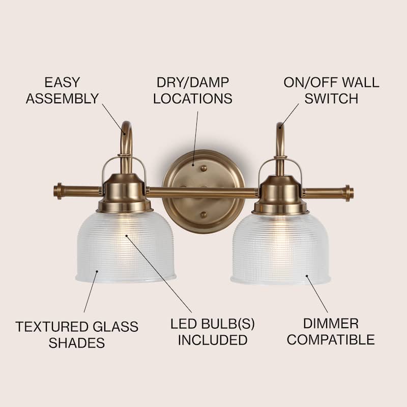 Shirley Metal/Glass LED Vanity Light, by JONATHAN Y