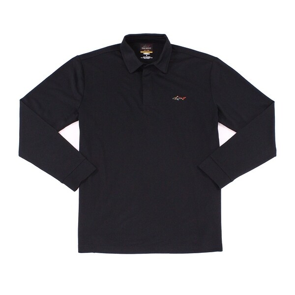 Shop Greg Norman Black Mens Size Large L Long Sleeve Polo Rugby