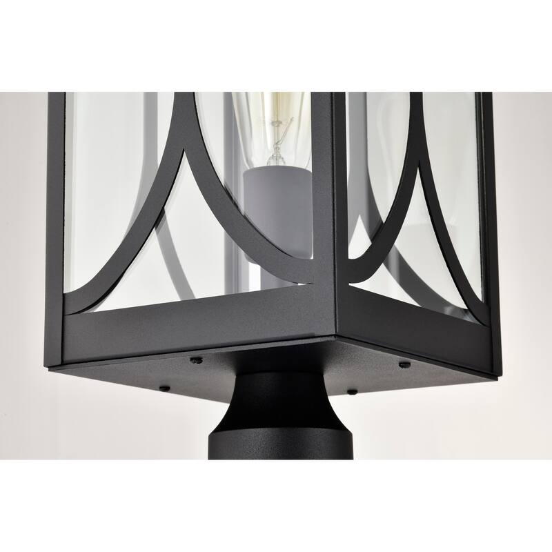Oaklyn 1 Light Post Top Matte Black with Clear Glass