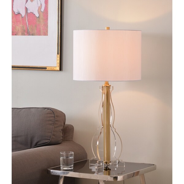 acrylic and gold table lamp