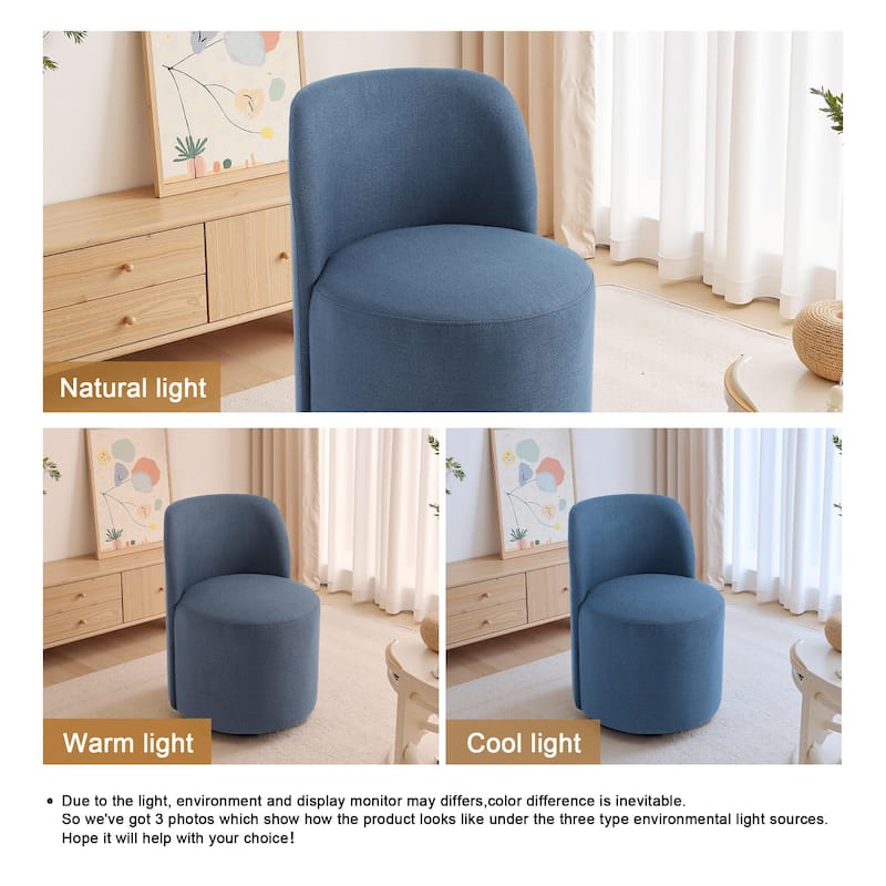 Modern Linen Upholstery Dining Chair Barrel Chair