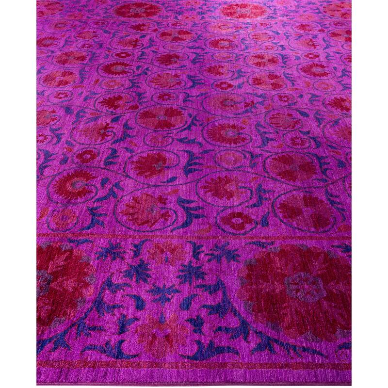 Overdyed One-of-a-Kind Hand-Knotted Area Rug - Purple - 10' 2" x 14' 6"