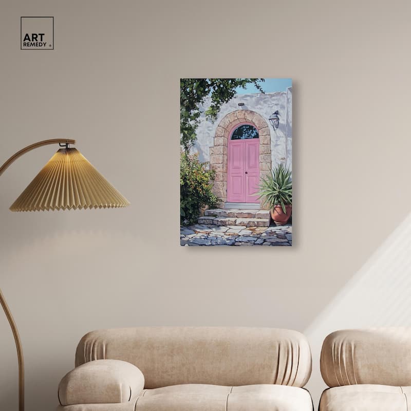 Pink Door II Canvas by Art Remedy, Gallery Wrapped