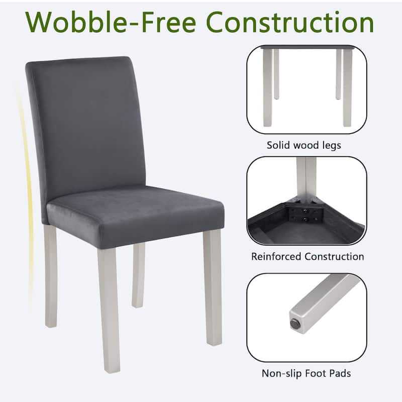 GDFStudio - Aurelian Traditional Upholstered Ergonomic High Backrest Dining Chairs, Padded Seat & Non-slip Feet Pads, Set of 4