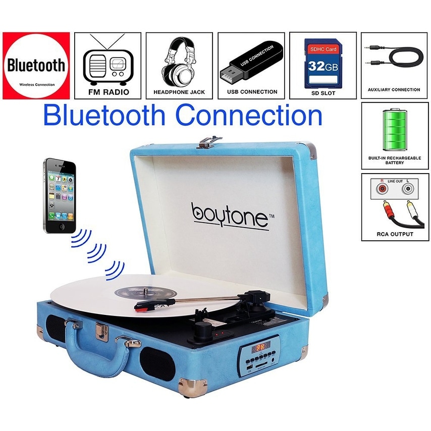 Boytone BT-101LB Bluetooth Turntable 