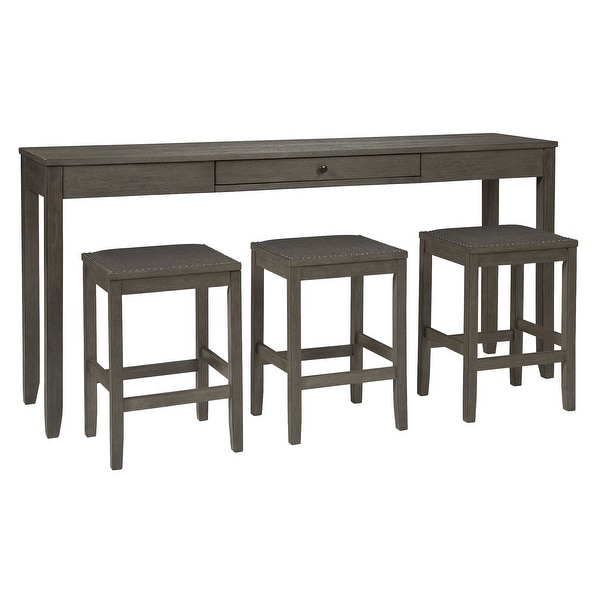 Caitbrook Rectangular Dining Room Counter Table Set of 4 Gray
