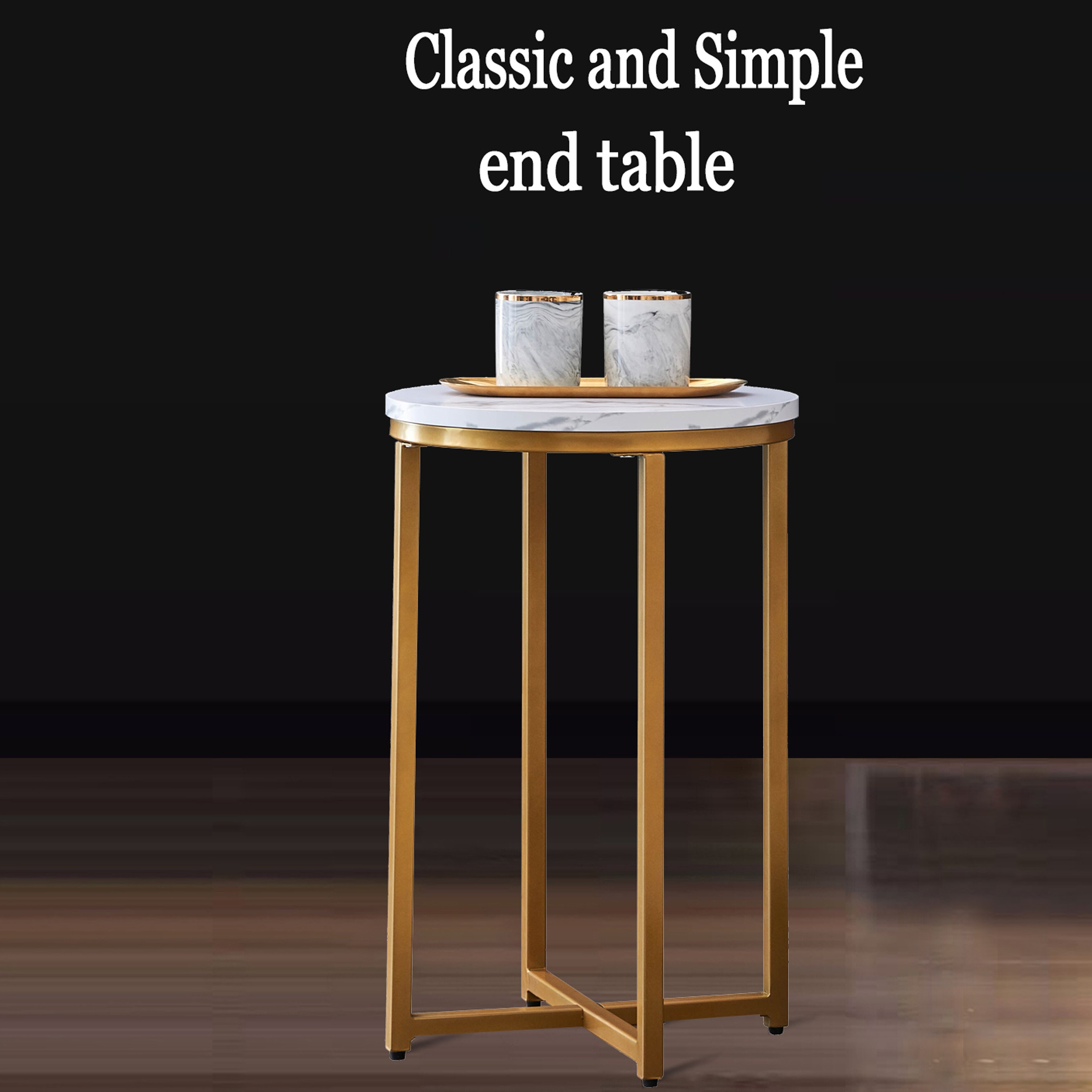 Modern Nesting Coffee Table,Black Metal Frame With Round Sintered Stone Tabletop,coffee, Console, Sofa & End Tables