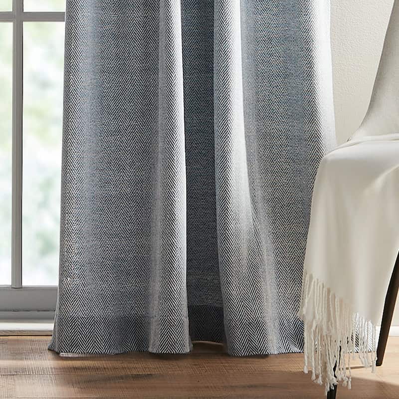 Tommy Hilfiger Herringbone Curtain Panel Pair