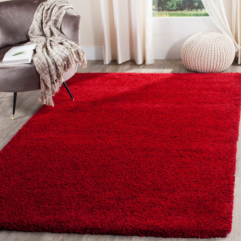 SAFAVIEH Santa Monica Shag Einara 2-inch Thick Area Rug - 9'6" x 13' - Red - Rectangle