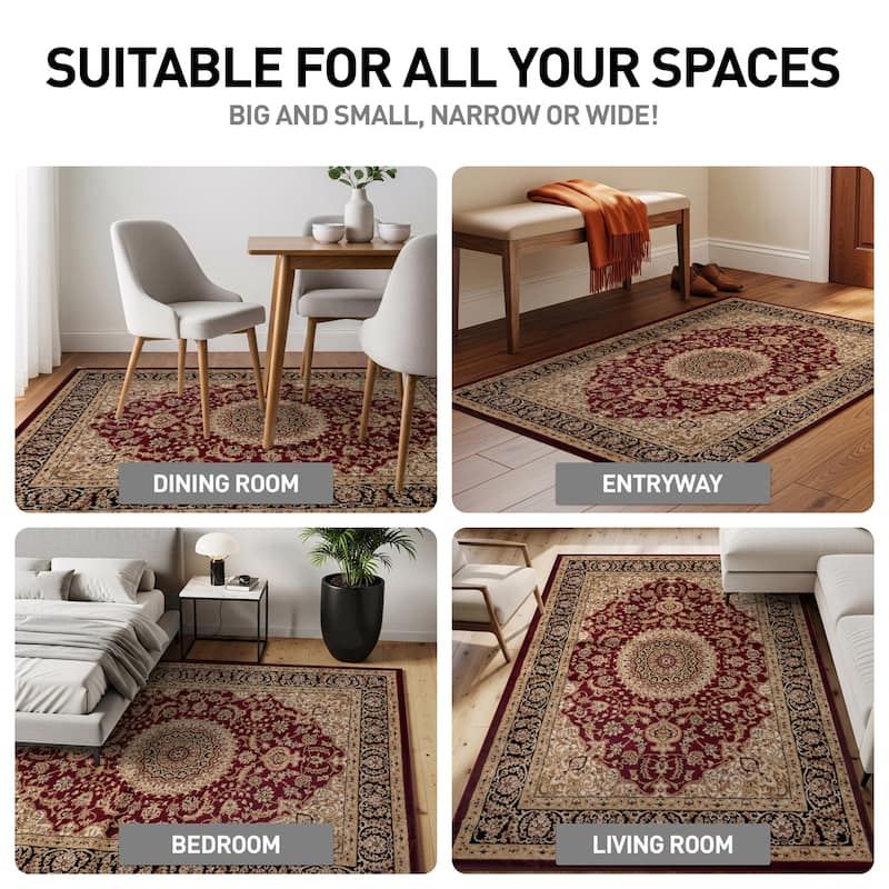 World Rug Gallery Traditional Oriental Medallion Area Rug