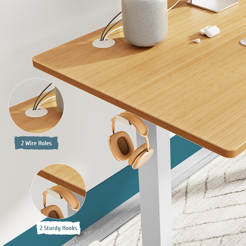 Standing Desk Adjustable Height, Electric Sit Stand up Desk for Home Office, Modern Rising Work Table for Computer,Workstation