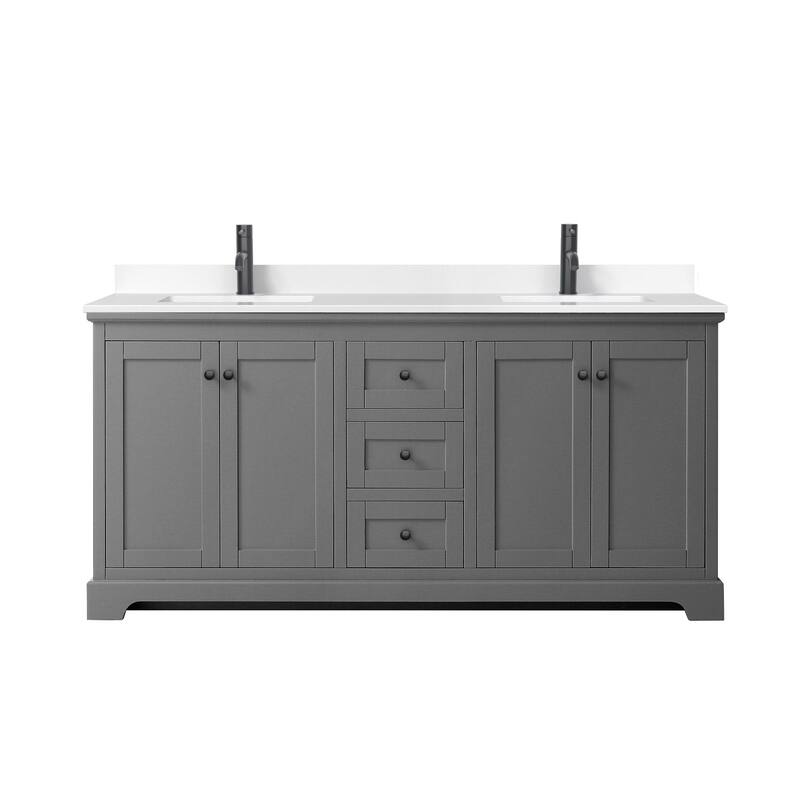 Wyndham Collection Avery 72" Free Standing Double Basin Vanity Set