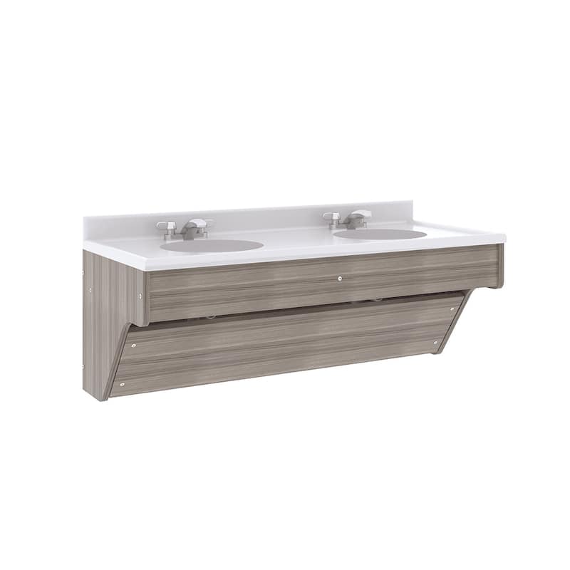 Tot Mate Double Laminate Wall Vanity - 49" x 21" x 21.5"; Unassembled