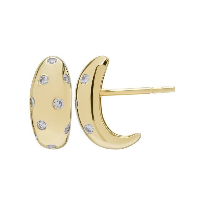 Victoria Townsend 14kt Gold over Sterling Silver White Sapphire Half Hoop Earrings