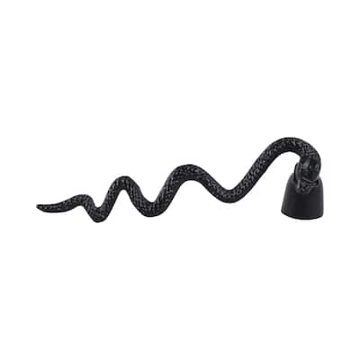 Metal Aluminum Indoor Snake Candle Snuffer Glossy Finish - 2" Black - 11" x 3" x 2"