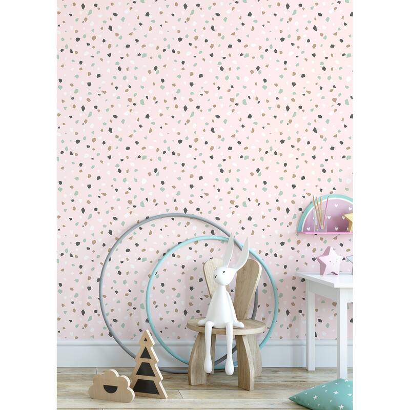 Chesapeake Ona Pink Terrazzo Wallpaper - 20.9 x 396 x 0.025