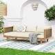 preview thumbnail 26 of 34, Aidan Farmhouse Outdoor 3 Seater Daybed with Fabiric Cushion by Christopher Knight Home Beige