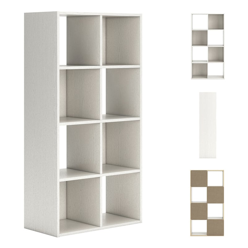 Ashley Furniture Aprilyn White 8 Cube Organizer - 24"W x 12"D x 47"H