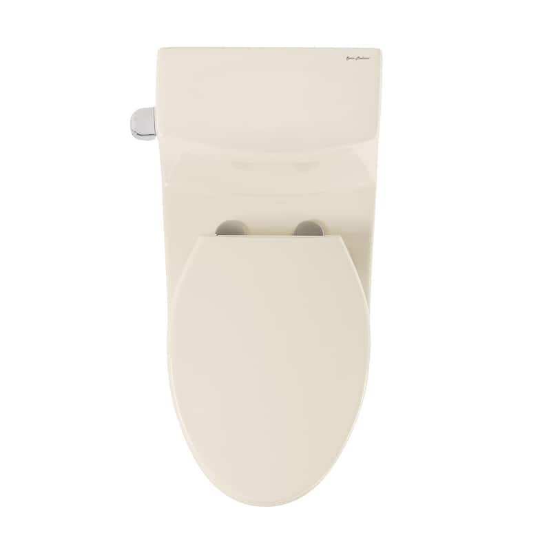 Tours One Piece Elongated Left Side Flush Handle Toilet 1.28 Gpf In Bisque - 29.2" x 14.95" 28.4"