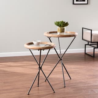 SEI Furniture Chadron Natural Glass Accent Tables (Set of 2)
