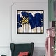 preview thumbnail 26 of 56, Oliver Gal 'Sapphire Movement' Abstract Wall Art Framed Print Paint - Blue, Yellow 45 x 36 - Black
